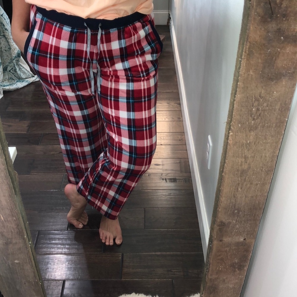 Nautica small red plaid flannel pajama bottoms - Picture 2 of 5